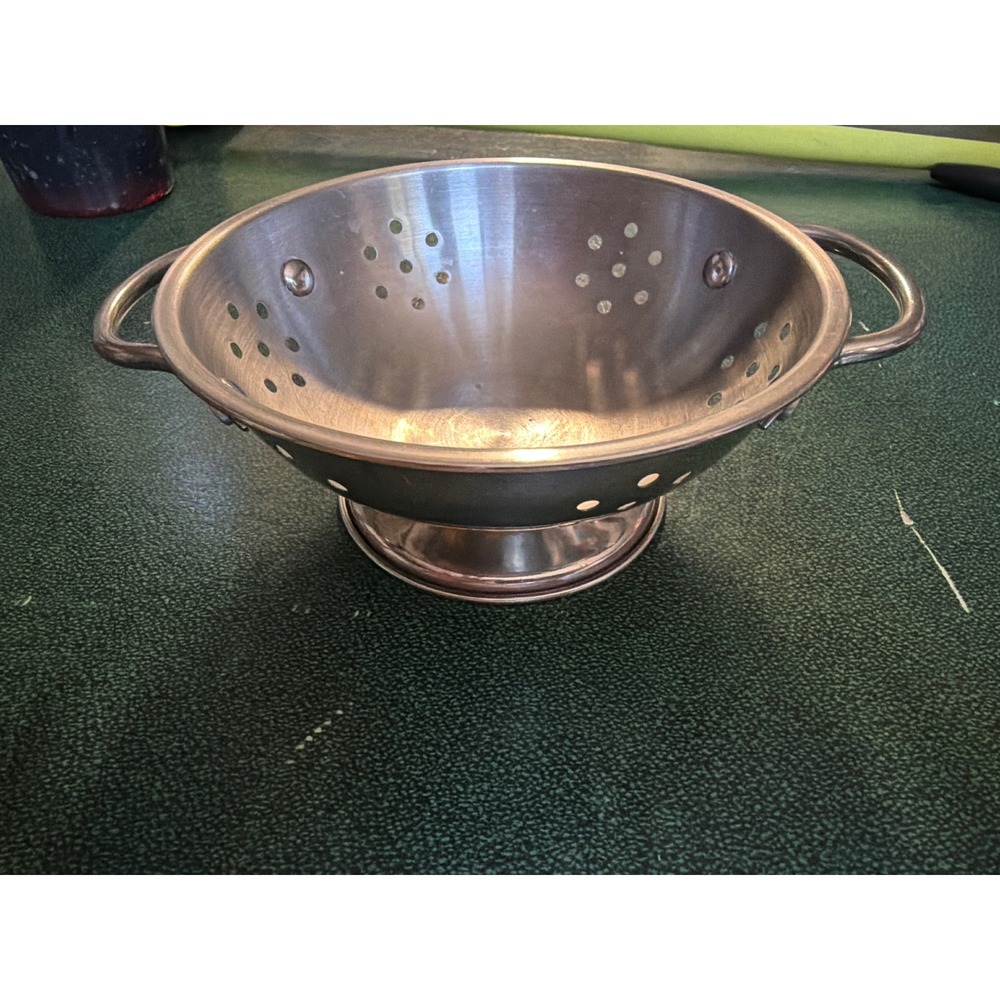 Melissa & Doug Stainless Steel Toy Colander Pretend Play Kitchen FS15130 Silver